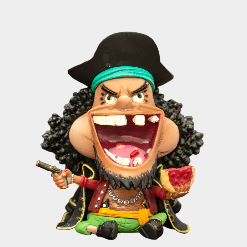 One Piece Q-Version figures set featuring adorable big head sitting dolls made from high-quality PVC, approx. 7.8–9.8 cm tall, in a blind box
