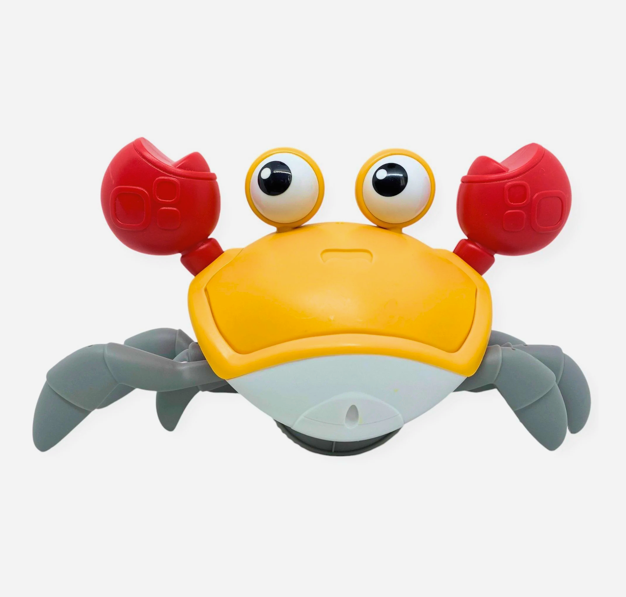 Cute dancing crab interactive toy with cheerful music and lights, made of child-safe plastic, ideal for kids aged 3-8