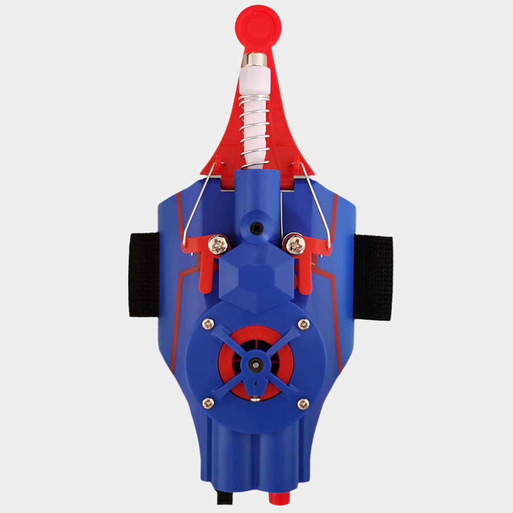 Spider-Man inspired electric launch gloves with suction-cup projectiles for safe play, adjustable for all sizes.