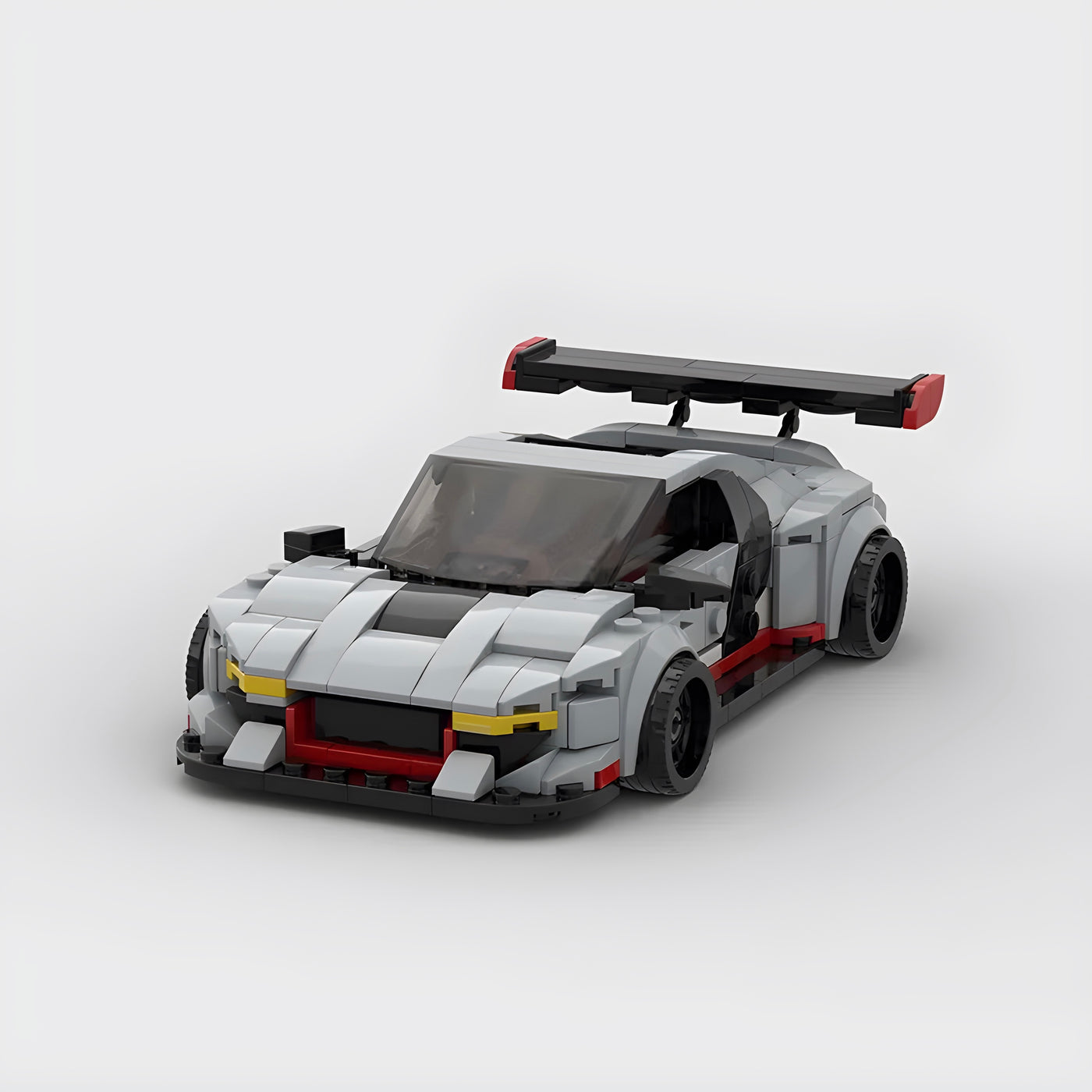 Audi R8 GT3 building blocks kit with 394+ self-locking bricks, made from durable ABS plastic, replicating the iconic racing car in a compact model