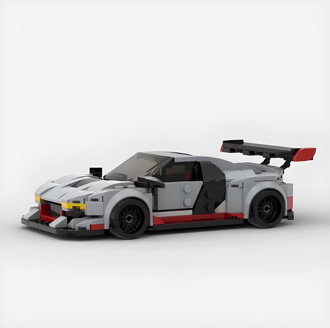 Audi R8 GT3 building blocks kit with 394+ self-locking bricks, made from durable ABS plastic, replicating the iconic racing car in a compact model