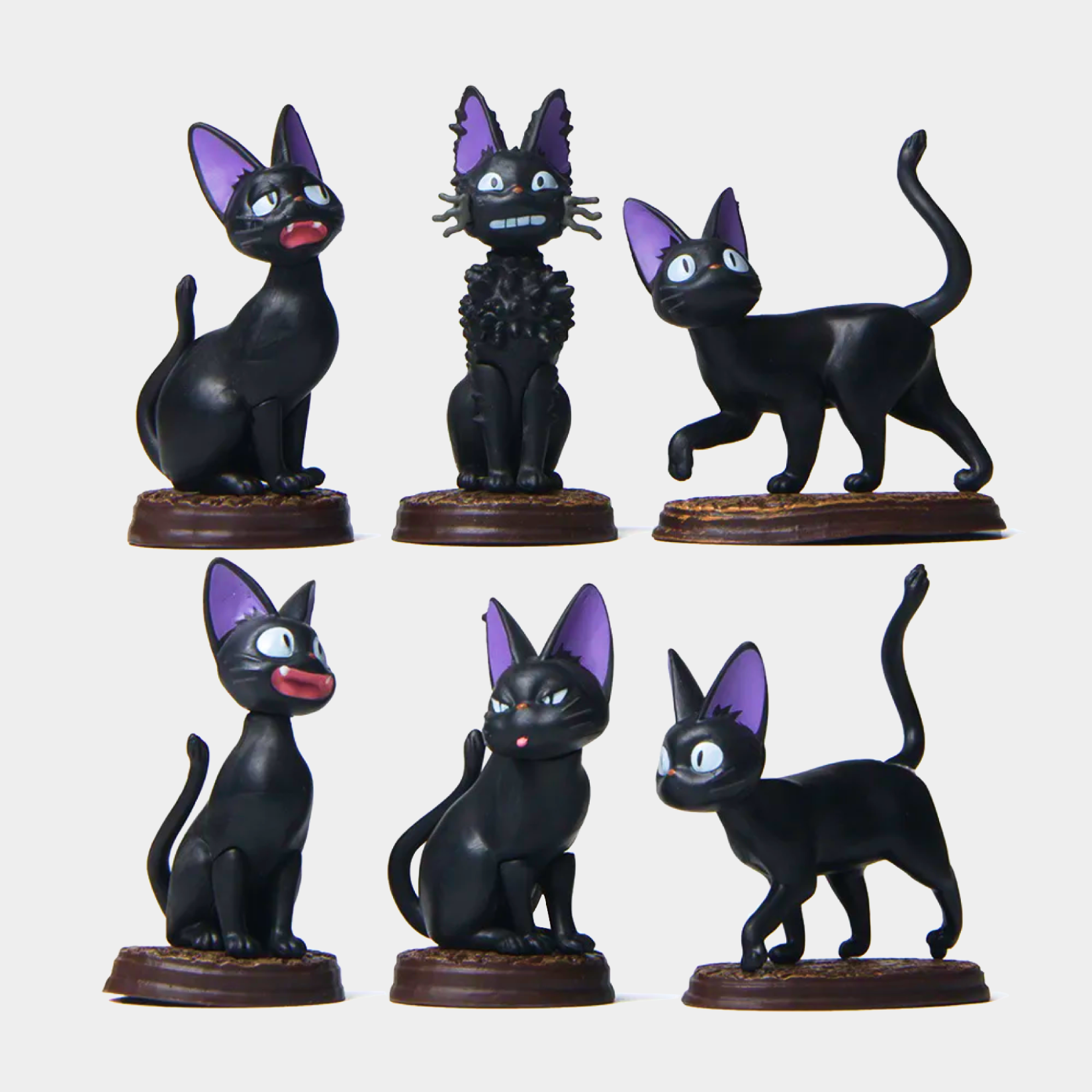 Black Cat Gigi kawaii ornament collection with detailed bases