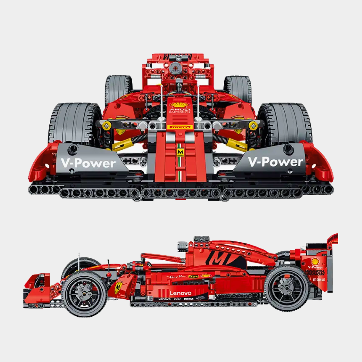 F1 Racing Car Building Kits featuring 1:14 scale models of Williams FW41, Ferrari SF90, Renault R.S., Jaguar R5, and Force India with 1100 high-precision pieces