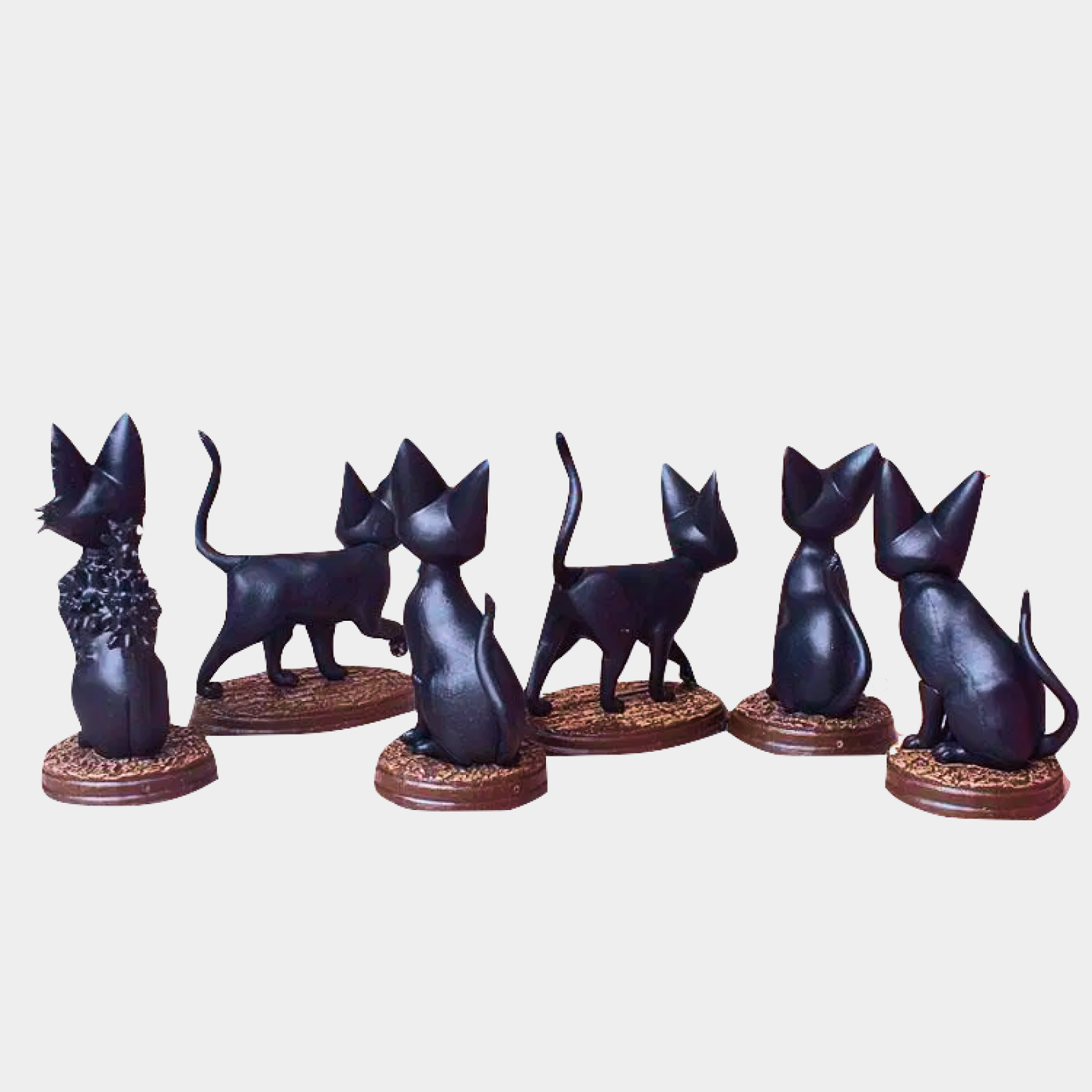 Black Cat Gigi kawaii ornament collection with detailed bases