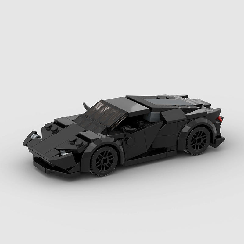 Lamborghini Huracan (Black Edition) building blocks set featuring self-locking ABS plastic bricks to create a sleek, detailed sports car model