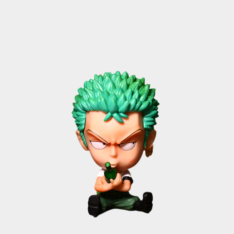 One Piece Q-Version figures set featuring adorable big head sitting dolls made from high-quality PVC, approx. 7.8–9.8 cm tall, in a blind box