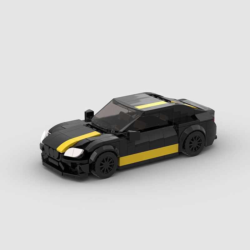 Mercedes-AMG C63 racing car building block set with 297 pieces, finished model measuring 16 x 7.9 x 4.8 cm, made from eco-friendly ABS plastic