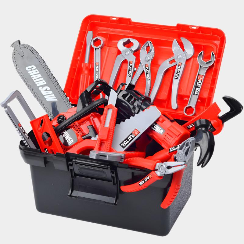 38-piece children's tool set for pretend play with simulation electric drill, saw, and screwdrivers, perfect for ages 4-6.