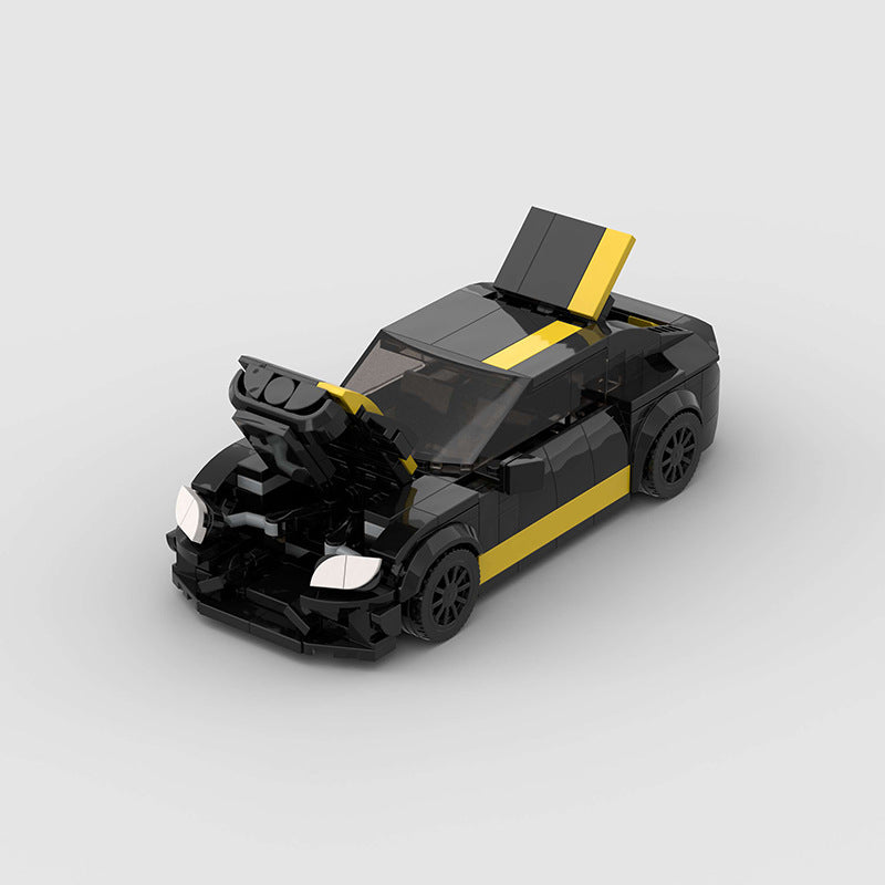 Mercedes-AMG C63 racing car building block set with 297 pieces, finished model measuring 16 x 7.9 x 4.8 cm, made from eco-friendly ABS plastic