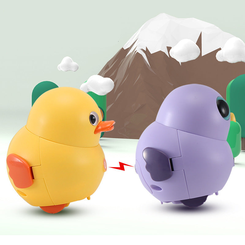 Electric Magnetic Swing Chicken Squad Toy featuring playful magnetic chickens that swing, walk, and open their wings, made from safe, durable plastic, packaged in a colorful gift box