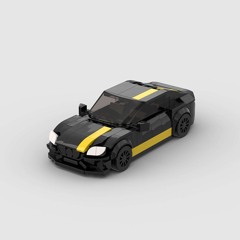 Mercedes-AMG C63 racing car building block set with 297 pieces, finished model measuring 16 x 7.9 x 4.8 cm, made from eco-friendly ABS plastic