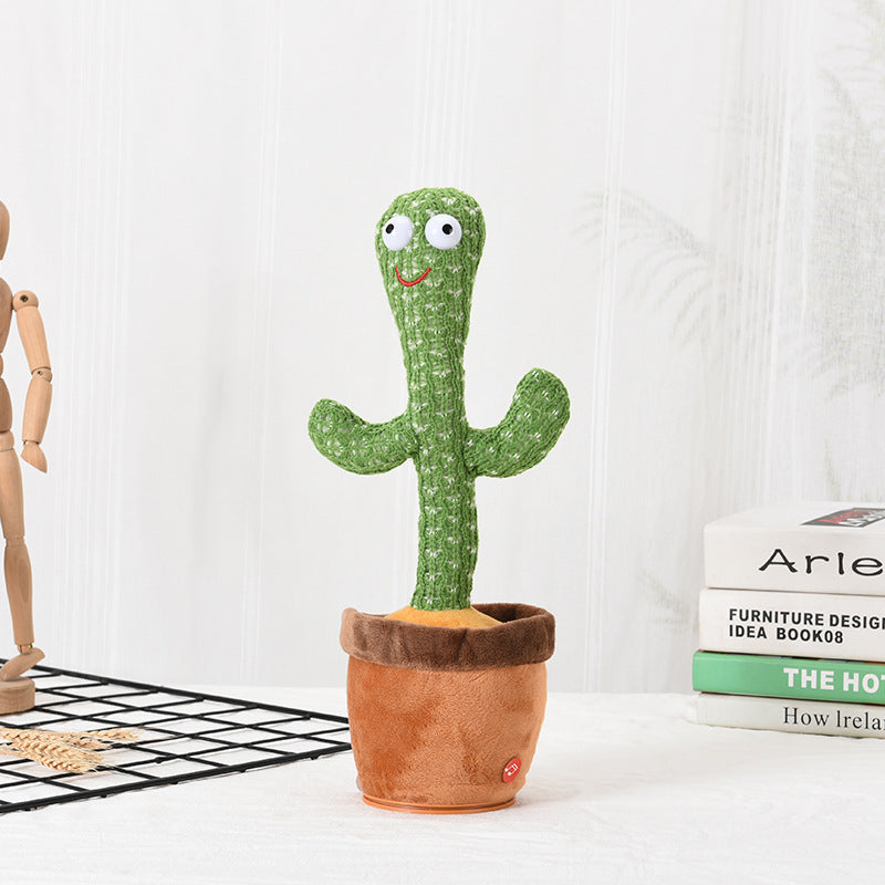 Interactive dancing cactus plush with a colorful poncho and sombrero, singing and dancing, approximately 32 cm tall