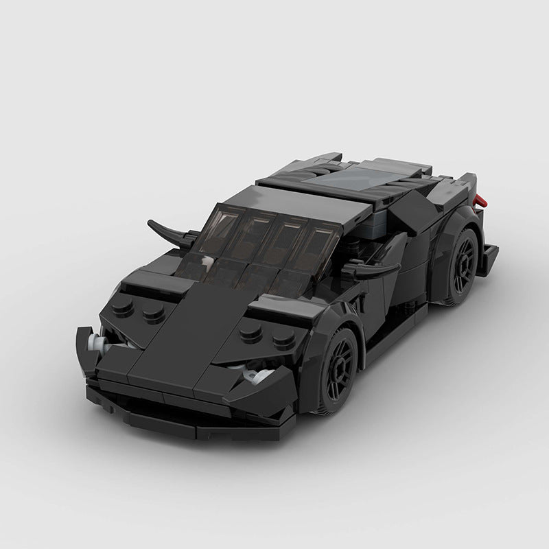 Lamborghini Huracan (Black Edition) building blocks set featuring self-locking ABS plastic bricks to create a sleek, detailed sports car model
