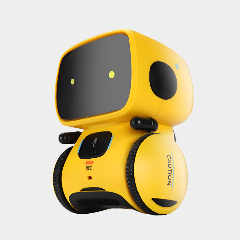 Interactive smart robot with voice and touch control, featuring Ukrainian language commands, touch sensors, and dynamic music and dance moves
