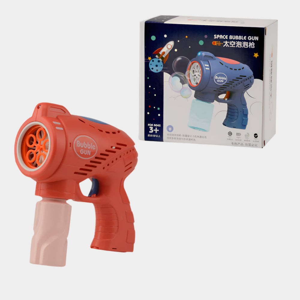 Douyon Space Bubble Gun in Blue and Red with Five-Hole Design