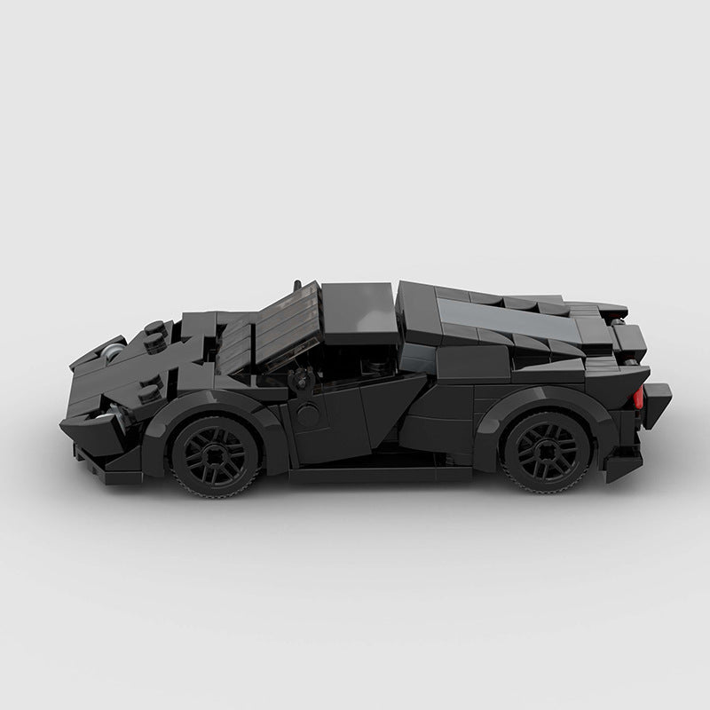Lamborghini Huracan (Black Edition) building blocks set featuring self-locking ABS plastic bricks to create a sleek, detailed sports car model