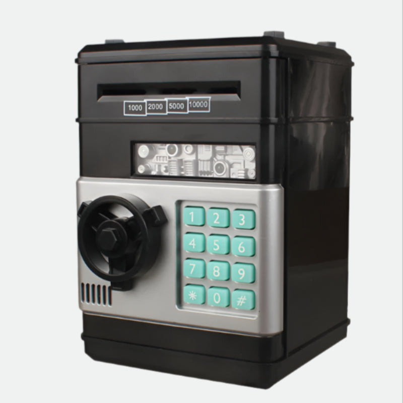 Kids electronic ATM piggy bank with password lock and auto cash intake