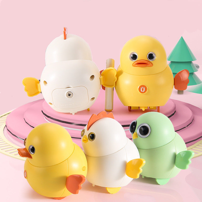 Electric Magnetic Swing Chicken Squad Toy featuring playful magnetic chickens that swing, walk, and open their wings, made from safe, durable plastic, packaged in a colorful gift box