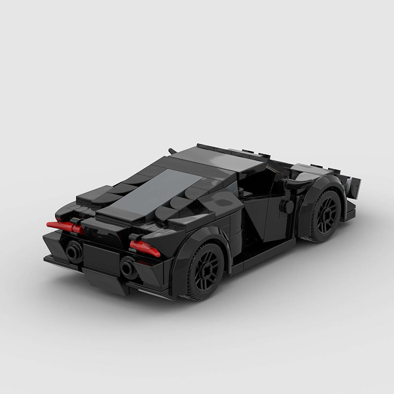 Lamborghini Huracan (Black Edition) building blocks set featuring self-locking ABS plastic bricks to create a sleek, detailed sports car model