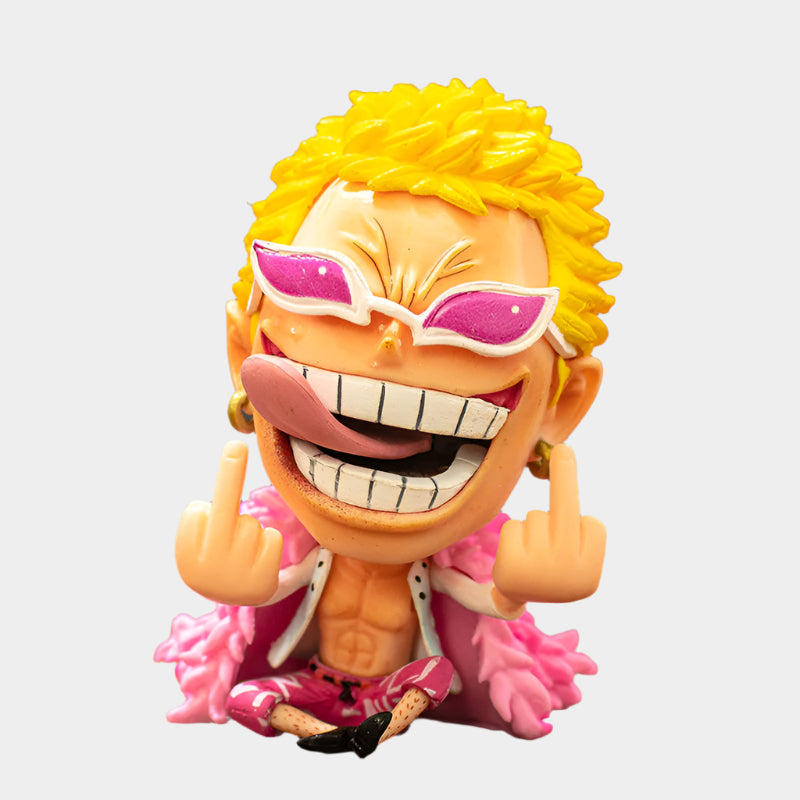 One Piece Q-Version figures set featuring adorable big head sitting dolls made from high-quality PVC, approx. 7.8–9.8 cm tall, in a blind box
