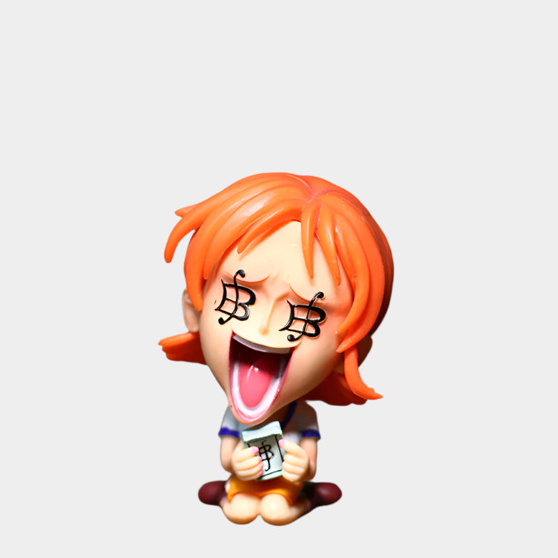 One Piece Q-Version figures set featuring adorable big head sitting dolls made from high-quality PVC, approx. 7.8–9.8 cm tall, in a blind box