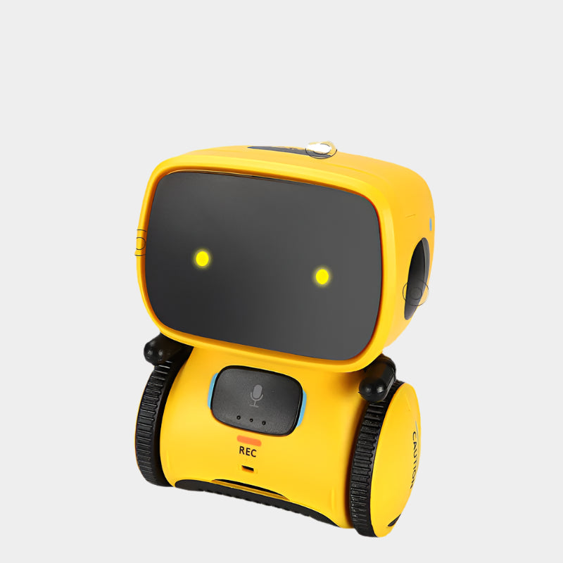 Interactive smart robot with voice and touch control, featuring Ukrainian language commands, touch sensors, and dynamic music and dance moves