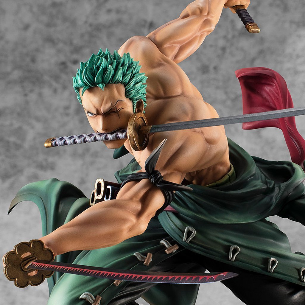 One Piece Roronoa Zoro Figure Collectible Model with Three Swords