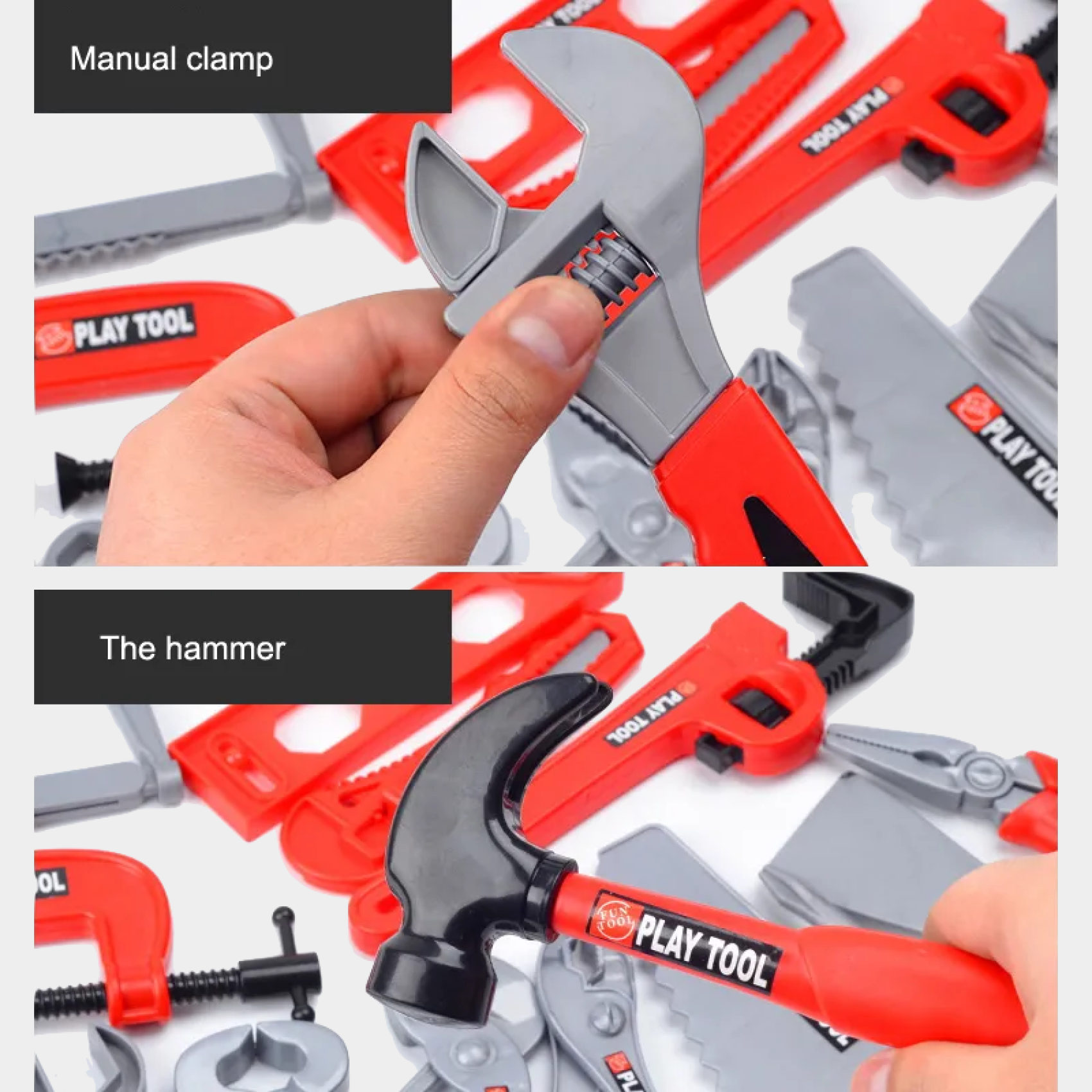 38-piece children's tool set for pretend play with simulation electric drill, saw, and screwdrivers, perfect for ages 4-6.