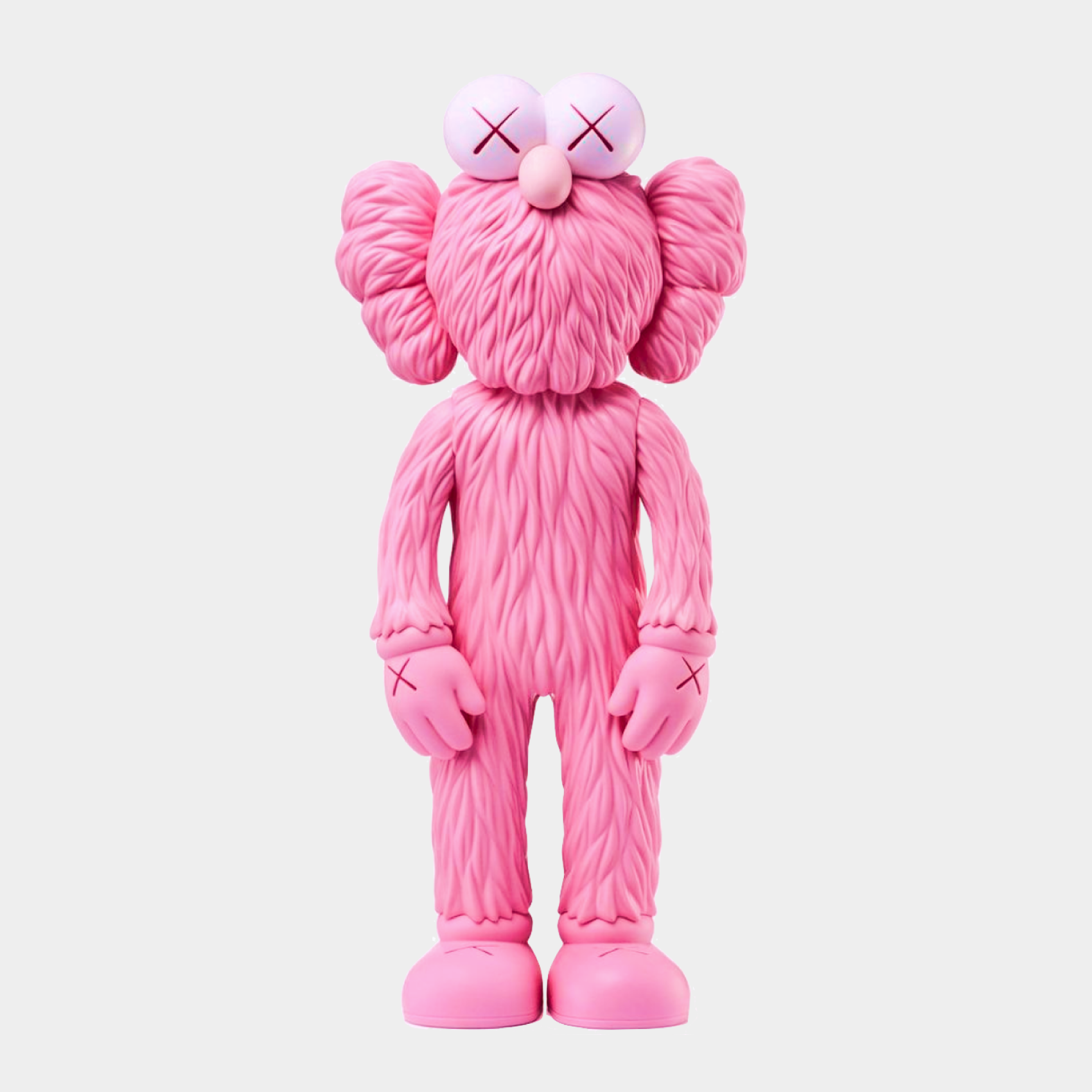 KAWS Companion figure in pink and black from the BFF Open Edition series, measuring 35.6 x 16 x 9.9 cm