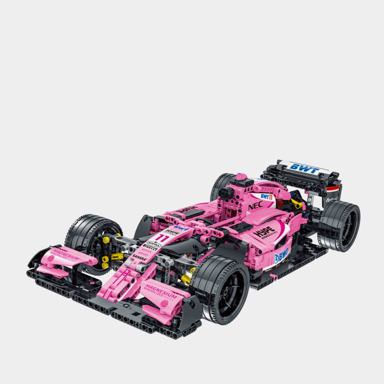 F1 Racing Car Building Kits featuring 1:14 scale models of Williams FW41, Ferrari SF90, Renault R.S., Jaguar R5, and Force India with 1100 high-precision pieces