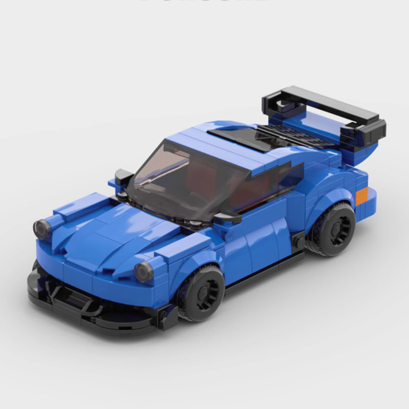 Porsche 911 building blocks set made from durable ABS plastic, featuring self-locking small bricks for a detailed model