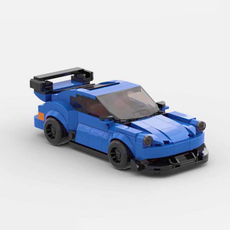 Porsche 911 building blocks set made from durable ABS plastic, featuring self-locking small bricks for a detailed model