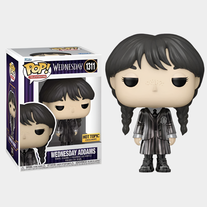 Funko Pop! Wednesday Addams collectible figure, 12 cm tall, made of durable PVC and packaged in a stylish color box