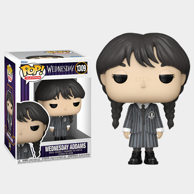Funko Pop! Wednesday Addams collectible figure, 12 cm tall, made of durable PVC and packaged in a stylish color box